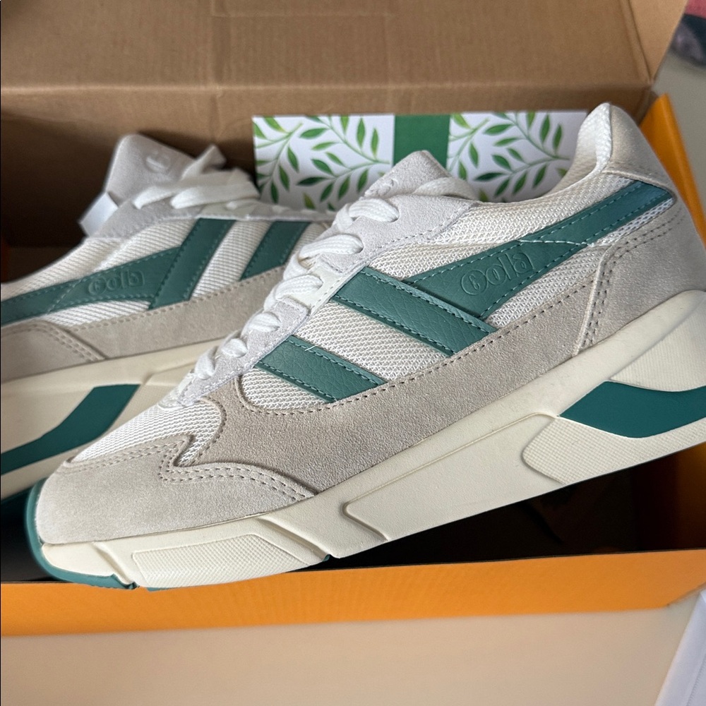 Gola Women's Tempest in Cream and Green - Picture 6 of 7